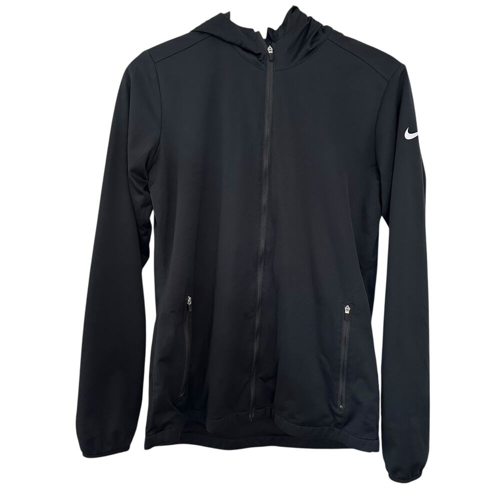 Nike Golf Jacket Women Small Black Full Zip Hoodie Performance‎ Athletic